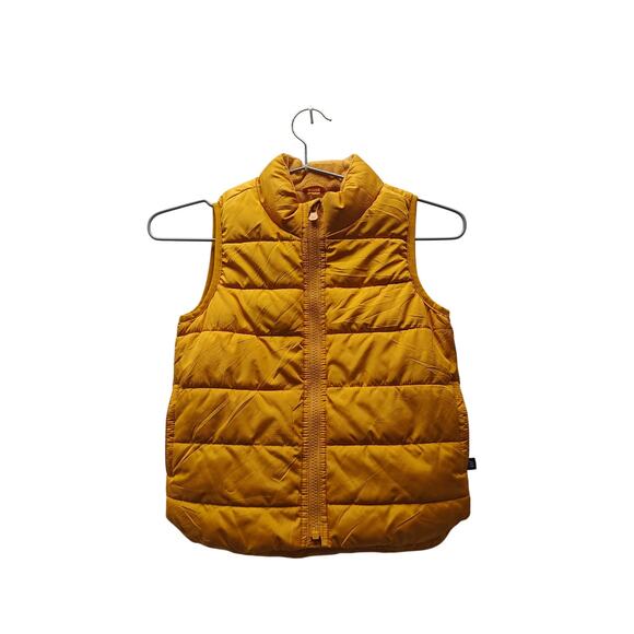 GAP Kids Puffer Vest Yellow Mustard Lightweight Quilted Zip Sleeveless Winter - Picture 1 of 4